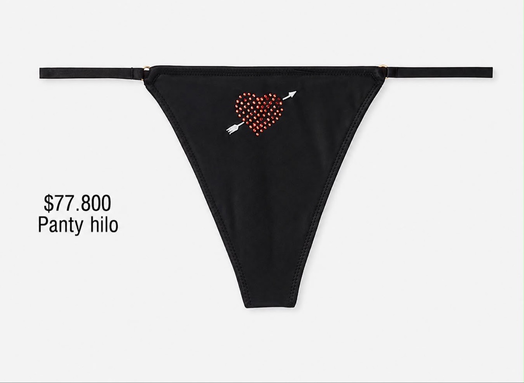 PANTY VS V-STRING NEGRO/CORAZON SHINE-XL