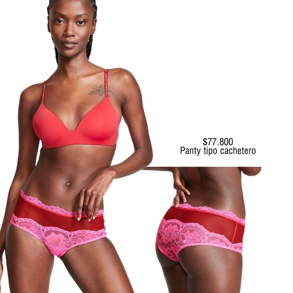PANTY VS CHEEKY FUSCIA/ROJO ENCAJE