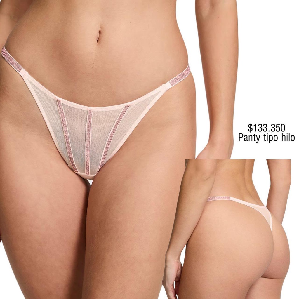 PANTY VS THONG STRING ROSA SHINE-XL