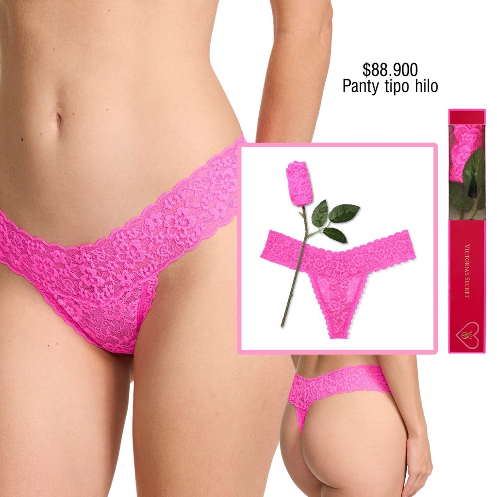 PANTY VS THONG STRING FUSCIA EDICION SAN VALENTIN-M