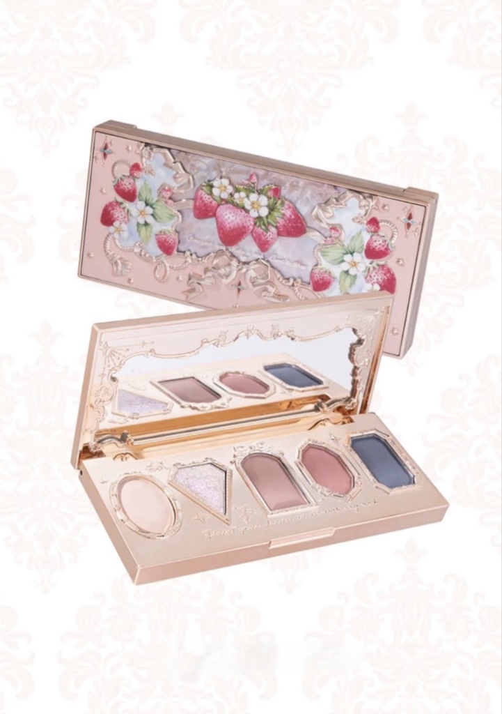 FLOWER KNOWS/ STRAWBERRY PALETA DE SOMBRA OJOS ROCOCO X5 COLORES  CHAMPS MISTY ROSE