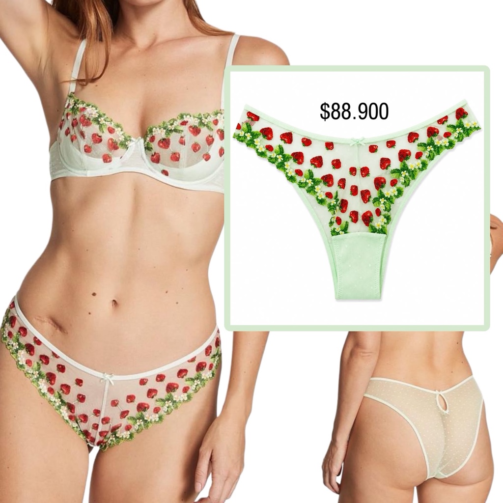 PANTY VS BRAZILIAN VERDE  ESTAMPADO FRESAS-XL