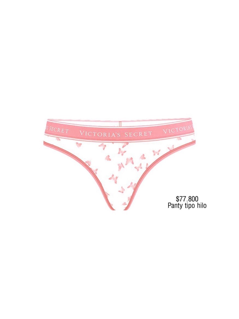 PANTY VS THONG BLANCO ESTAMPADO MARIPOSAS