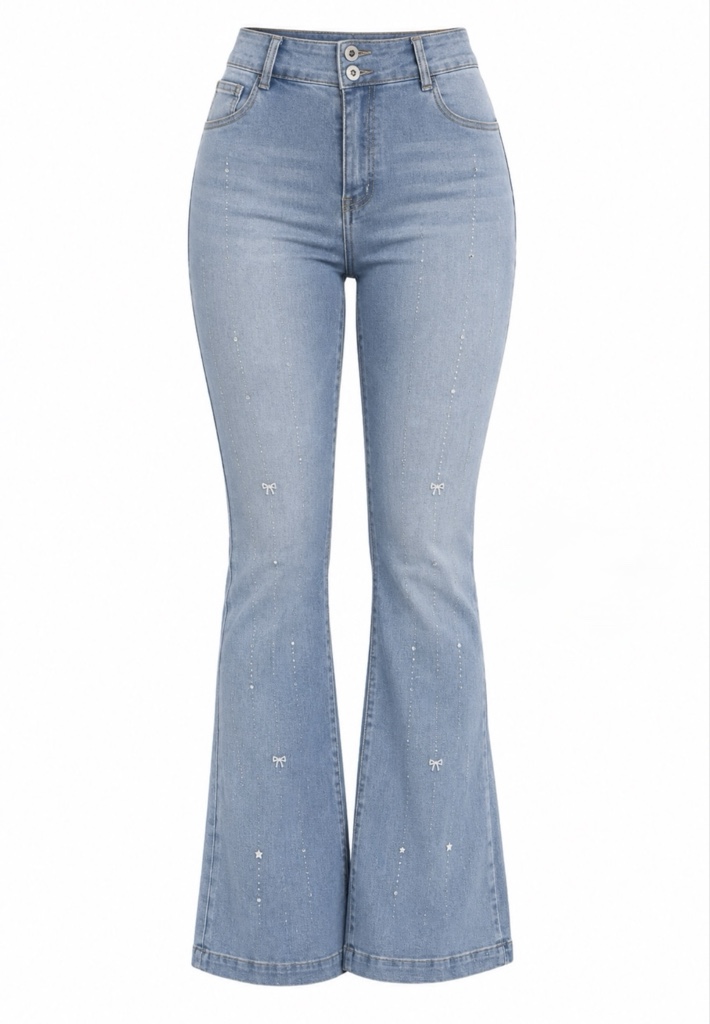 PANTALON JEANS CON APLIQUES
