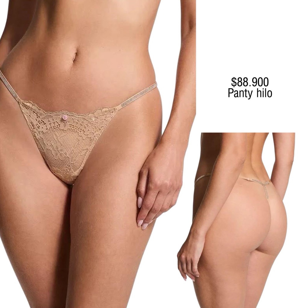 PANTY VS V-STRING BEIGE SHINE STRAP