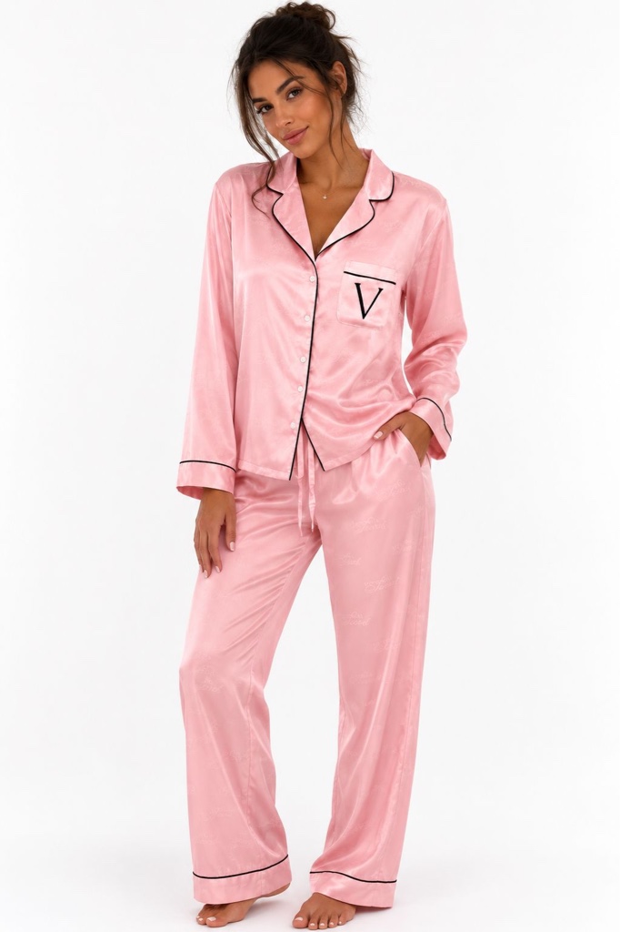 PIJAMA EN SATIN VS ROSA