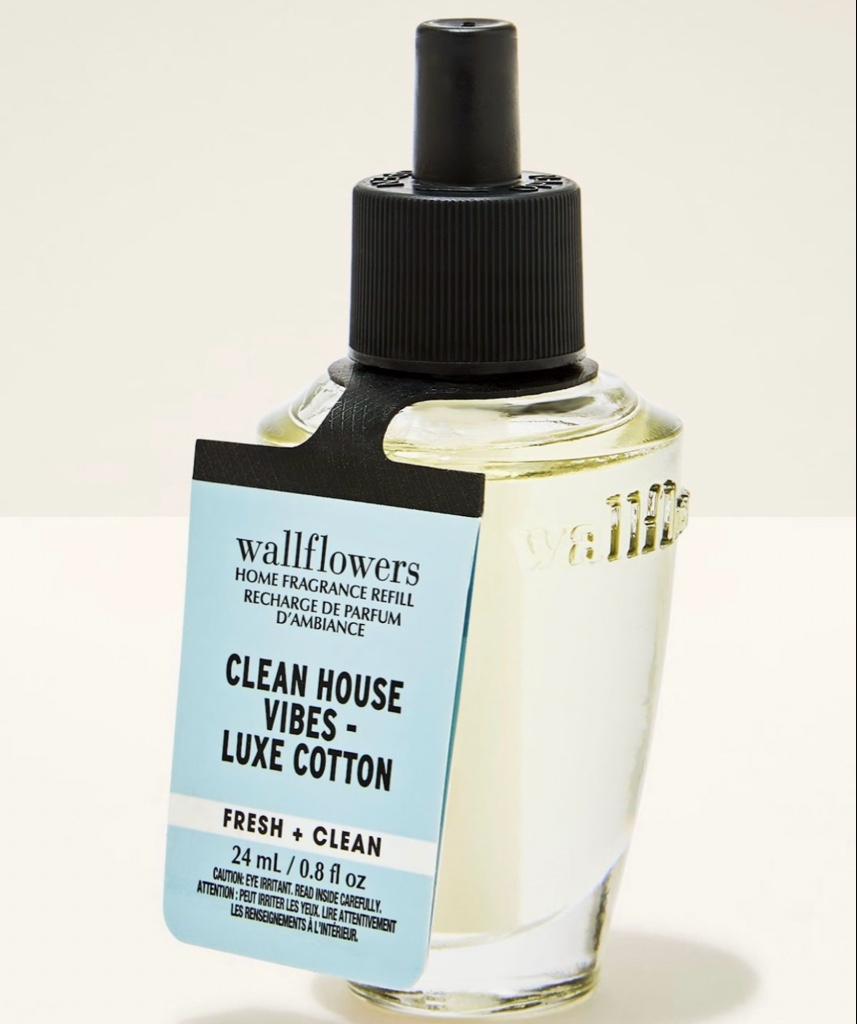 FRAGANCIA PARA HOGAR BATH & BODY WORKS WALLFLOWERS CLEAN HOUSE VIBES- LUXE COTTON