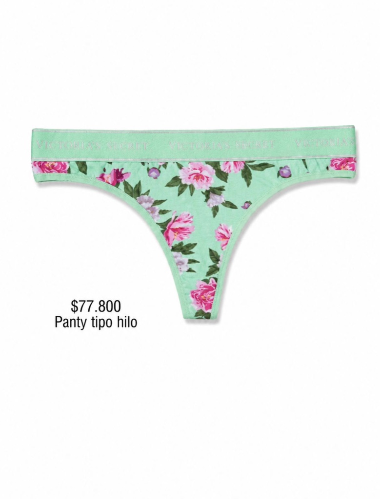 PANTY VS THONG VERDE MENTA ESTAMPADO FLORAL