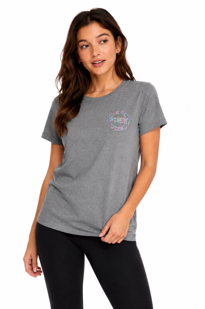 CAMISETA PINK COLOR GRIS