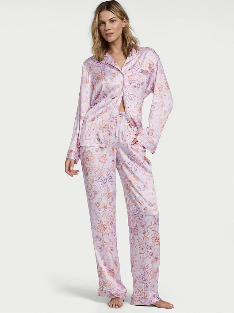 PIJAMA EN SATIN VS VIOLET FLORAL