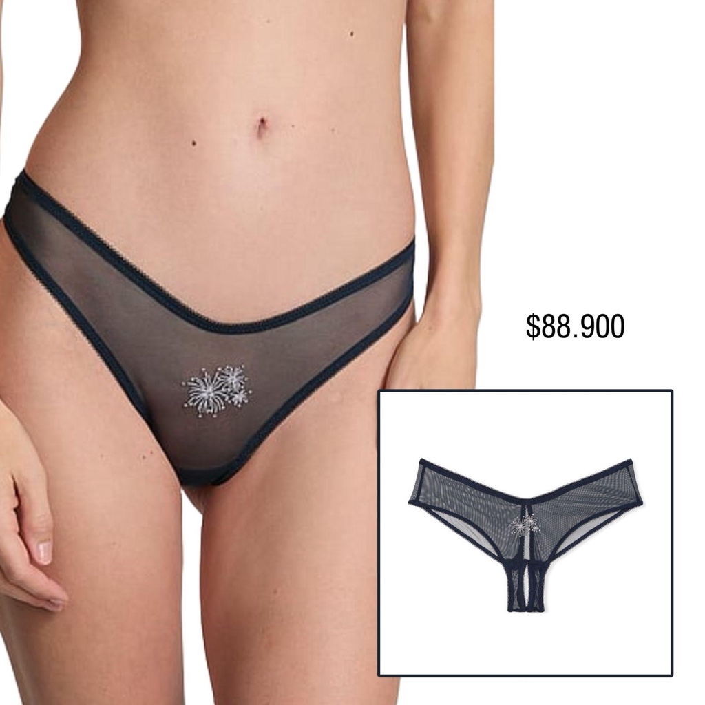 PANTY VS HIGH-LEG CHEEKY CULOTE AZUL CON ABERTURA