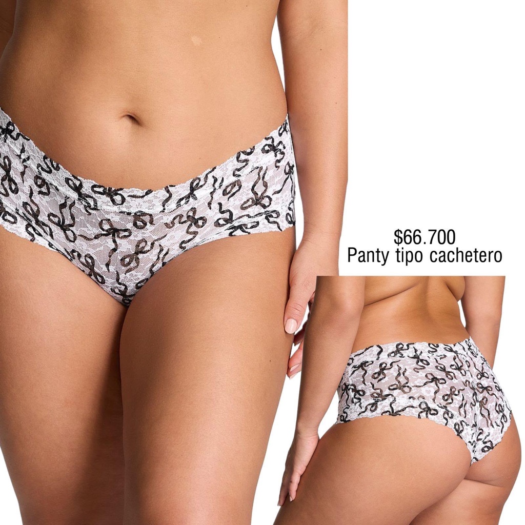 PANTY VS CHEEKY BLANCO CON LAZOS