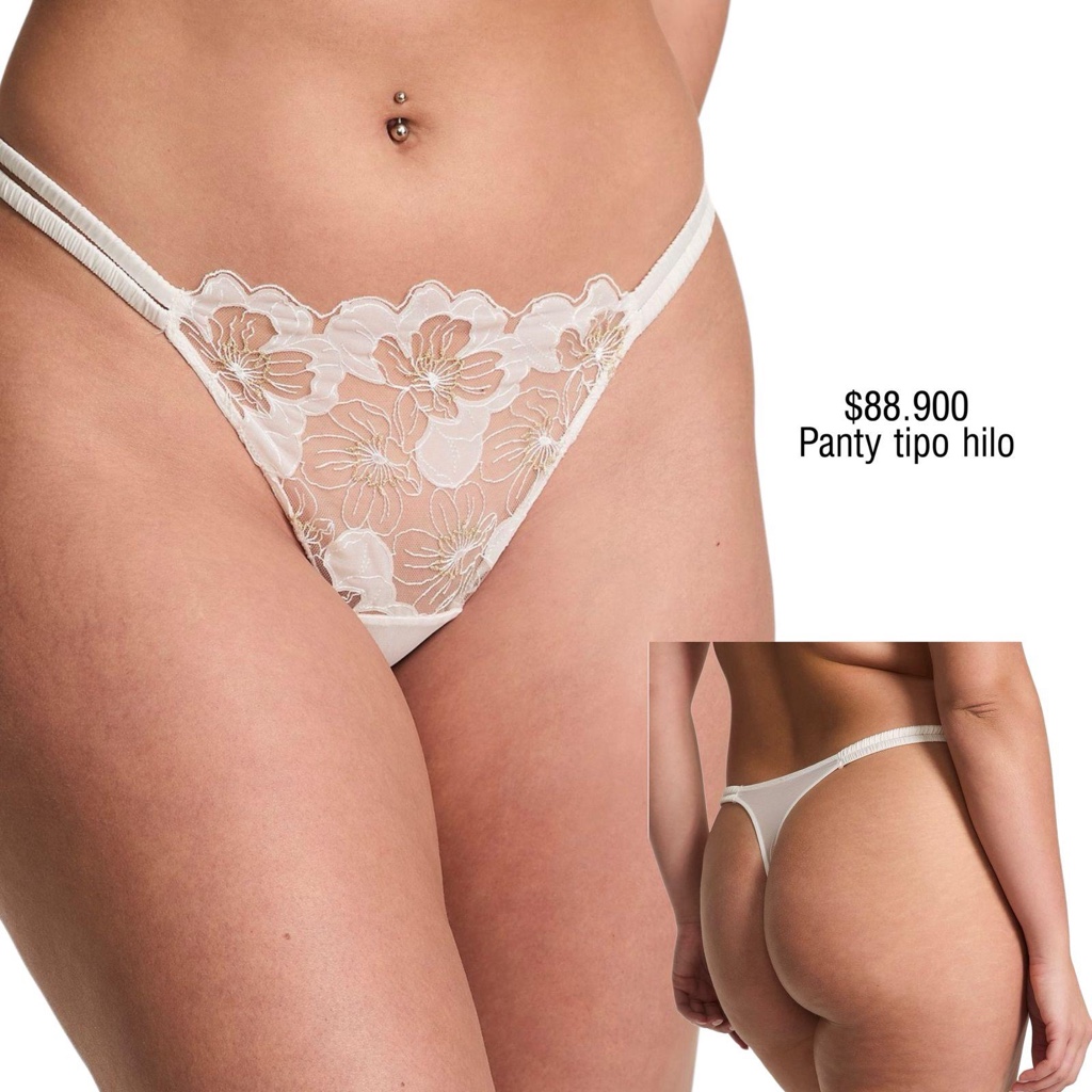 PANTY VS THONG STRING BLANCO TULL
