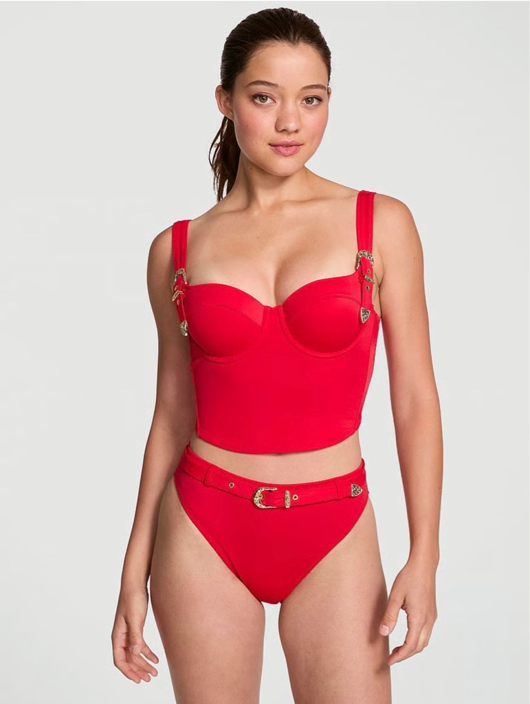 VESTIDO DE BAÑO VS ROJO CON HERRAJES