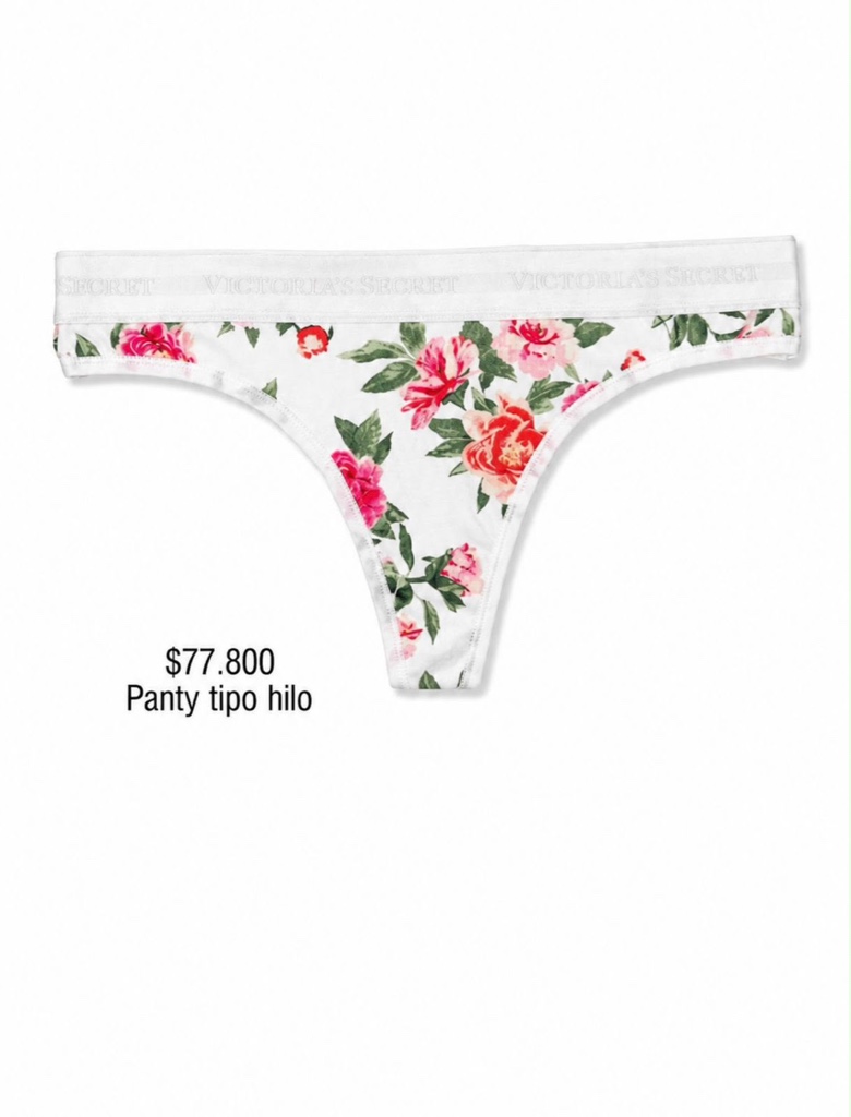 PANTY VS THONG BLANCO ESTAMPADO FLORAL