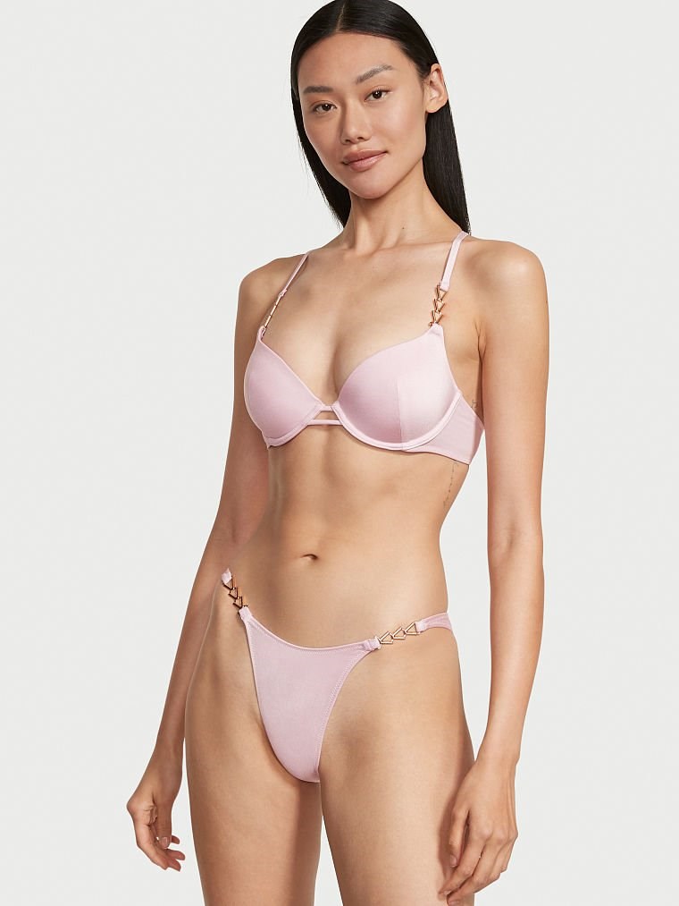 VESTIDO DE BAÑO VS ROSA BALLET CON APLIQUES