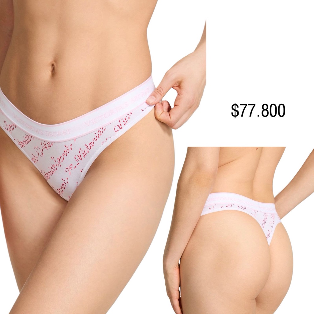 PANTY VS THONG BLANCO LOGOTIPADO