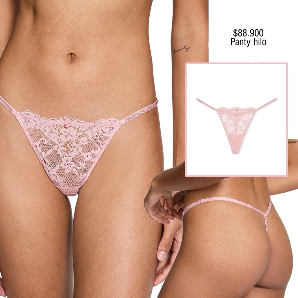 PANTY VS V-STRING ROSADO SHINE STRAP-XL