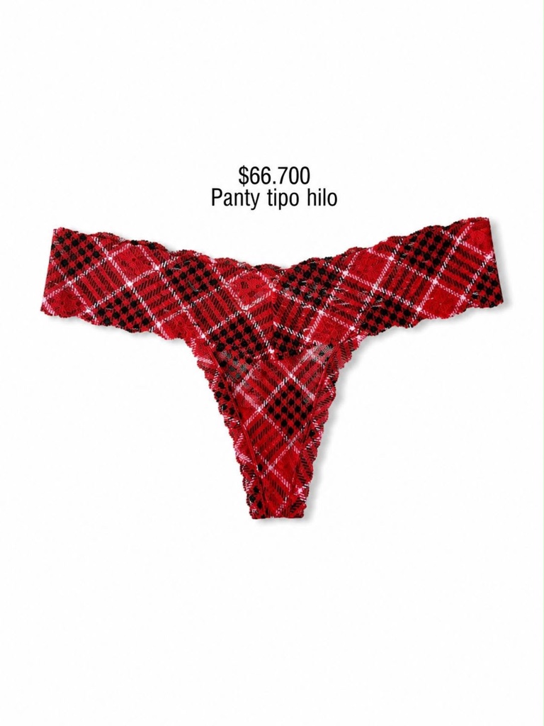 PANTY VS THONG STRING ESCOCESA EN ENCAJE