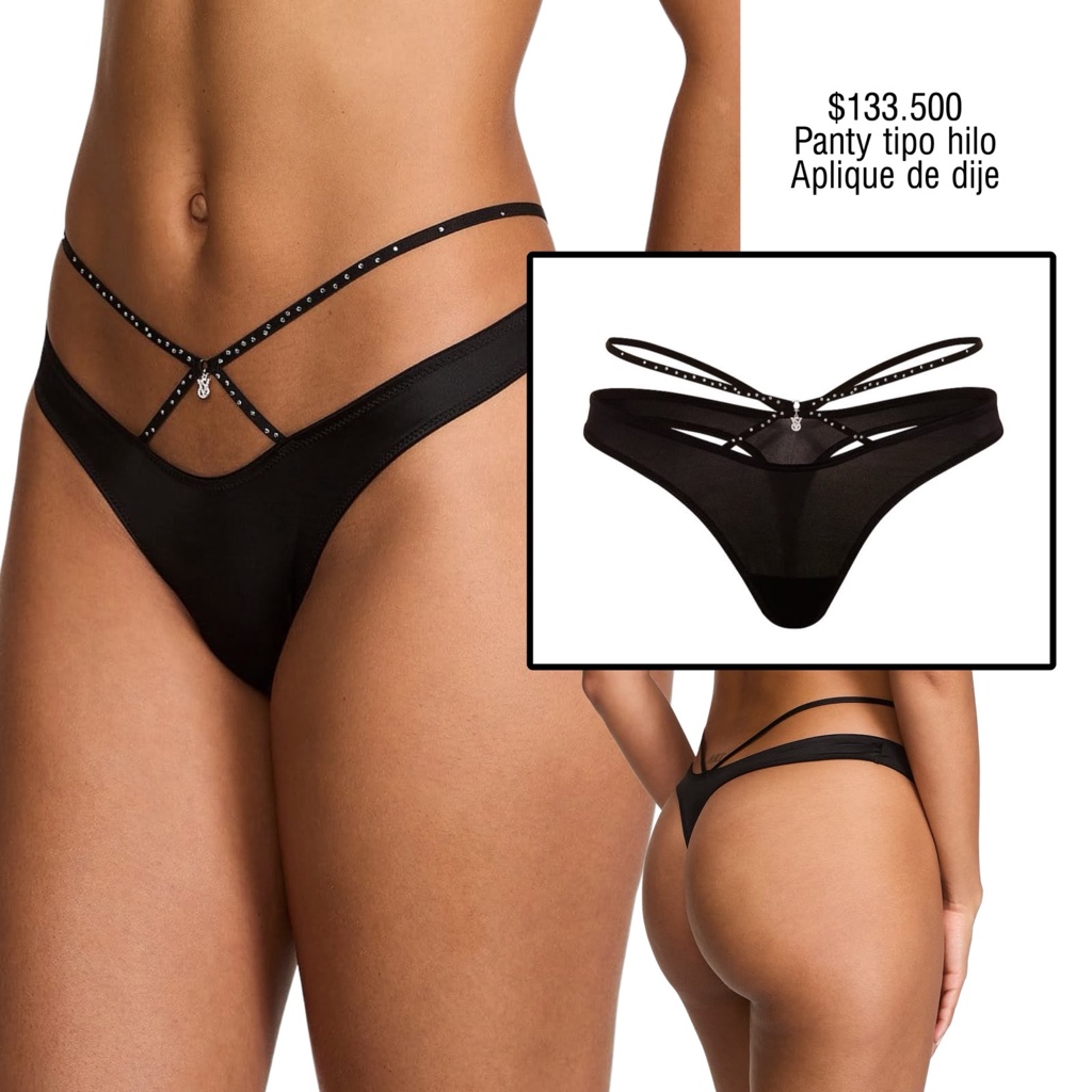 PANTY VS HIGH-LEG THONG NEGRO CON CHARM