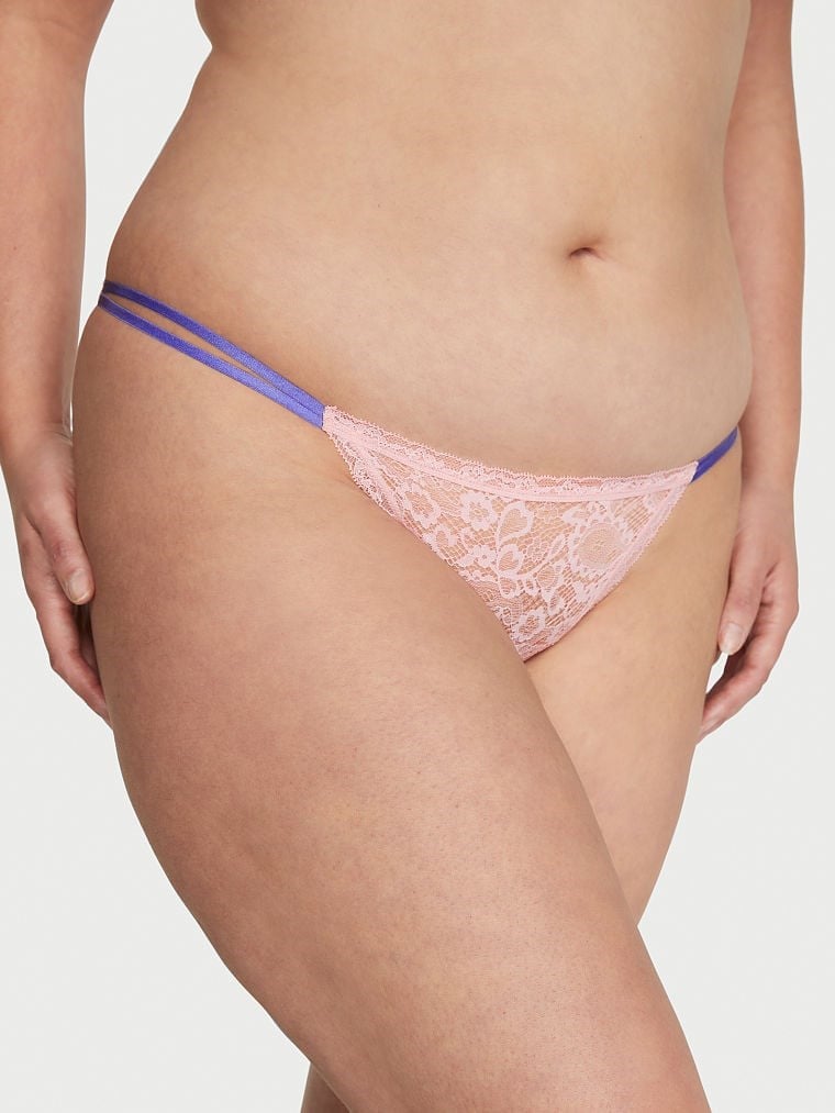PANTY VS BIKINI ROSA CON TIRAS EN TONO MORADO