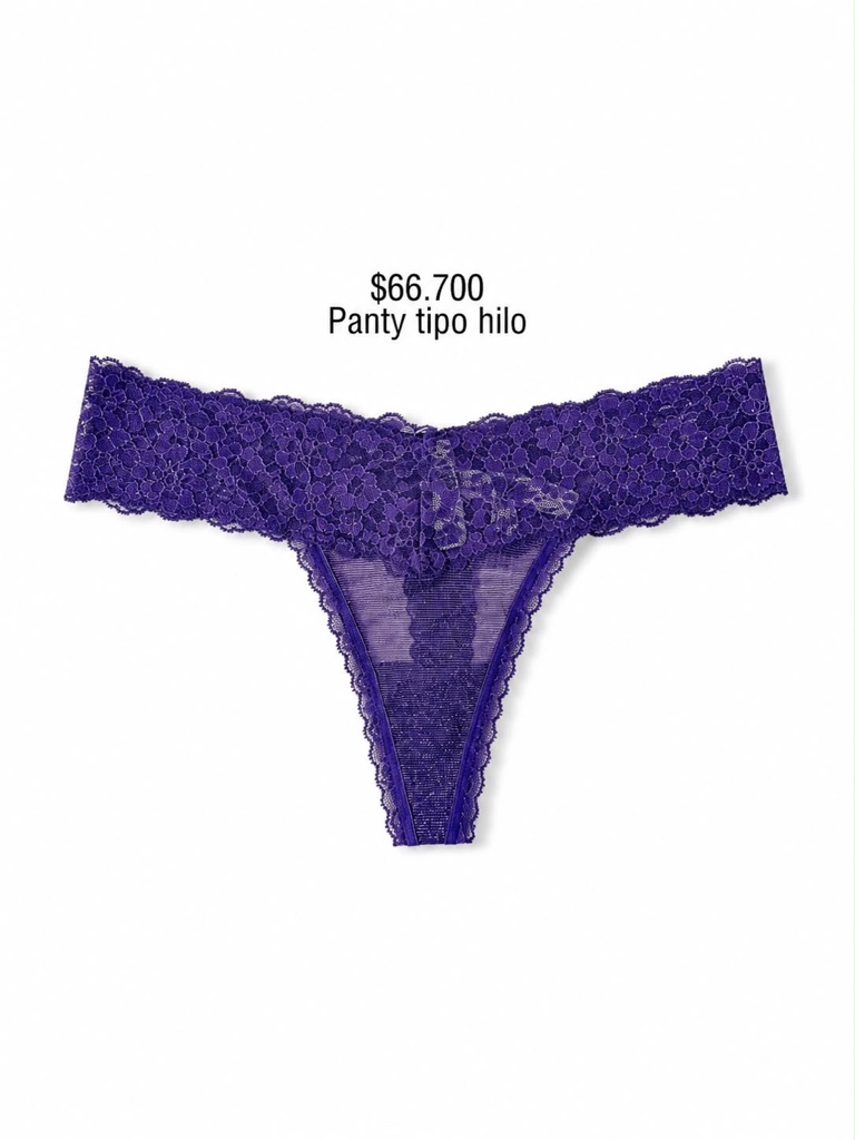 PANTY VS THONG STRING MORADO OSCURO EN ENCAJE