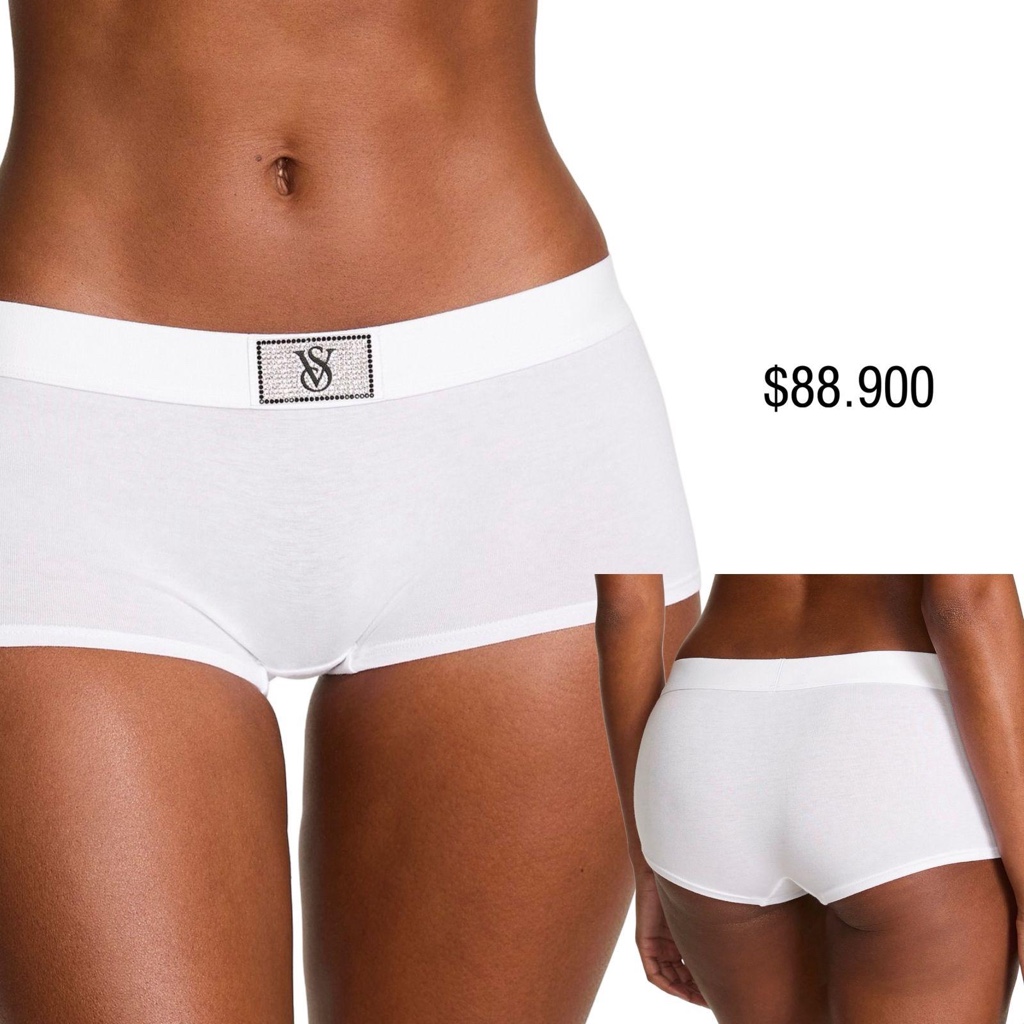 PANTY VS BOYSHORT BLANCO LOGO SHINE-M