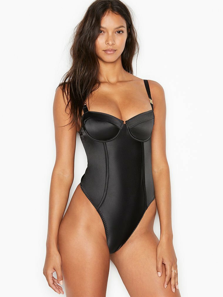 BODY VS COLOLR NEGRO EN SATIN HERRAJE TIRAS