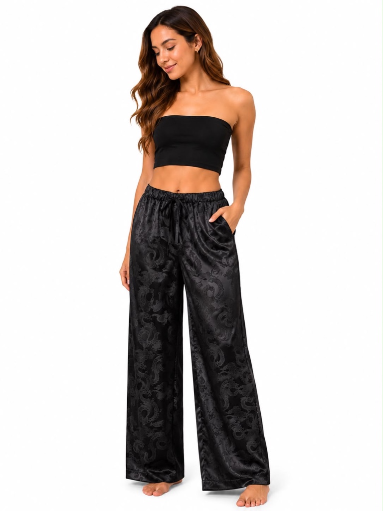 PANTALON EN SATIN VS OFERTA COLOR NEGRO