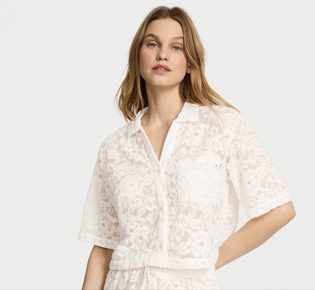 CAMISA VS EN ENCAJE COLOR BLANCO