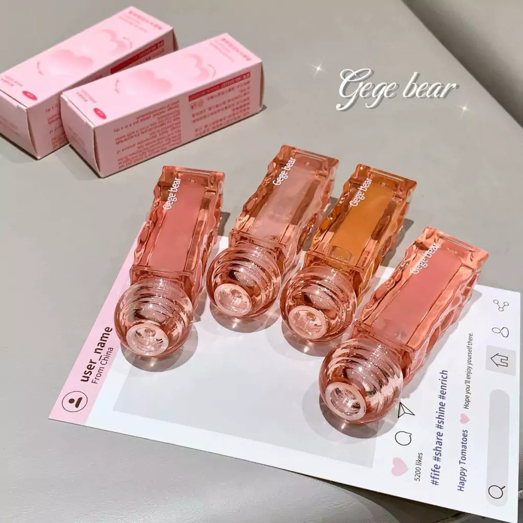 Labial brilloso embase rosa