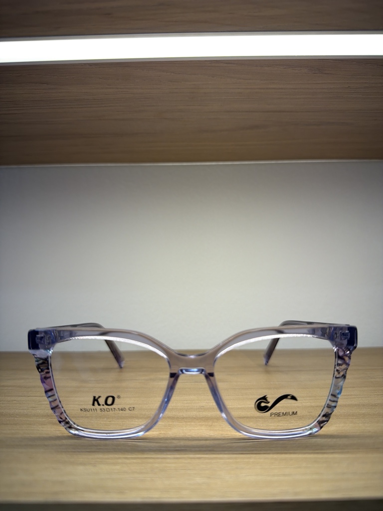 K.O montura transparente morada