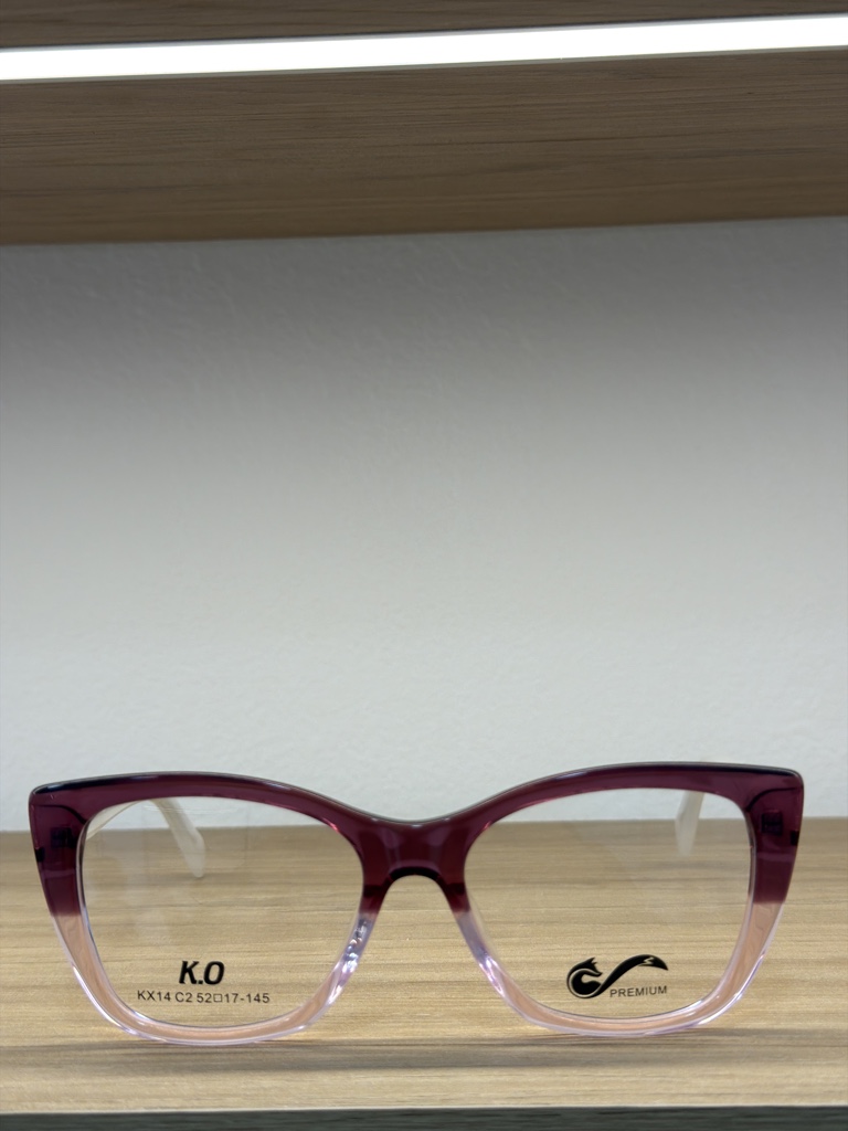 K.O montura morada transparente