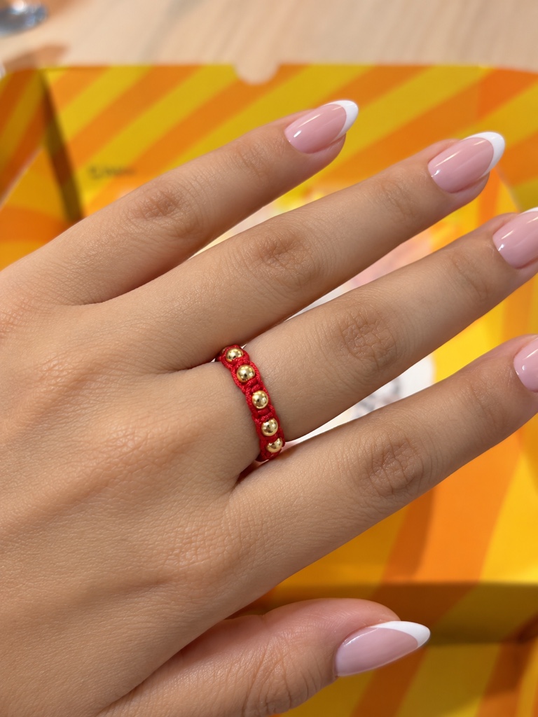 Anillo tejido con balines #4