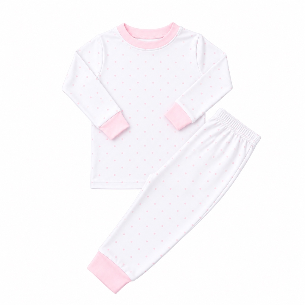 Pijama puntos rosas