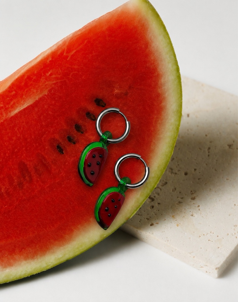 Aretes sandia vidrio
