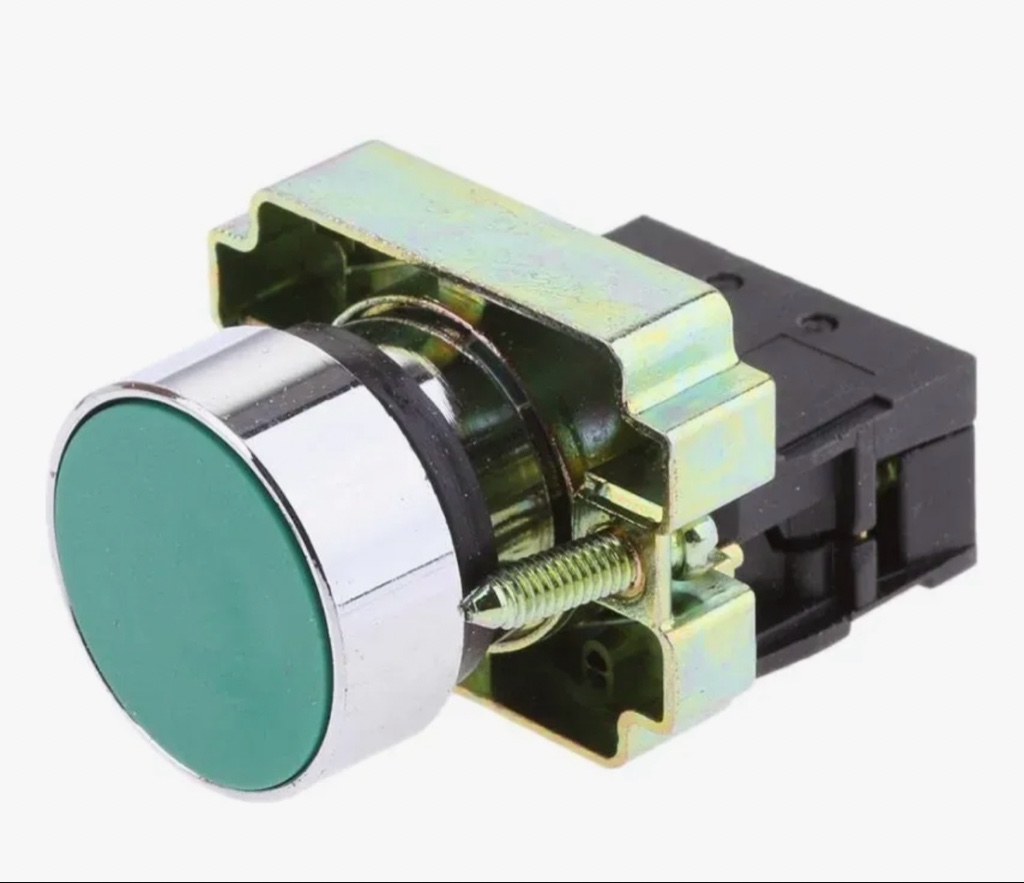 BOTON 22MM MOMENTANEO VERDE METALICO
