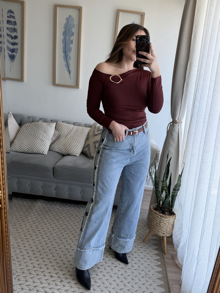 Blusa vino manga larga