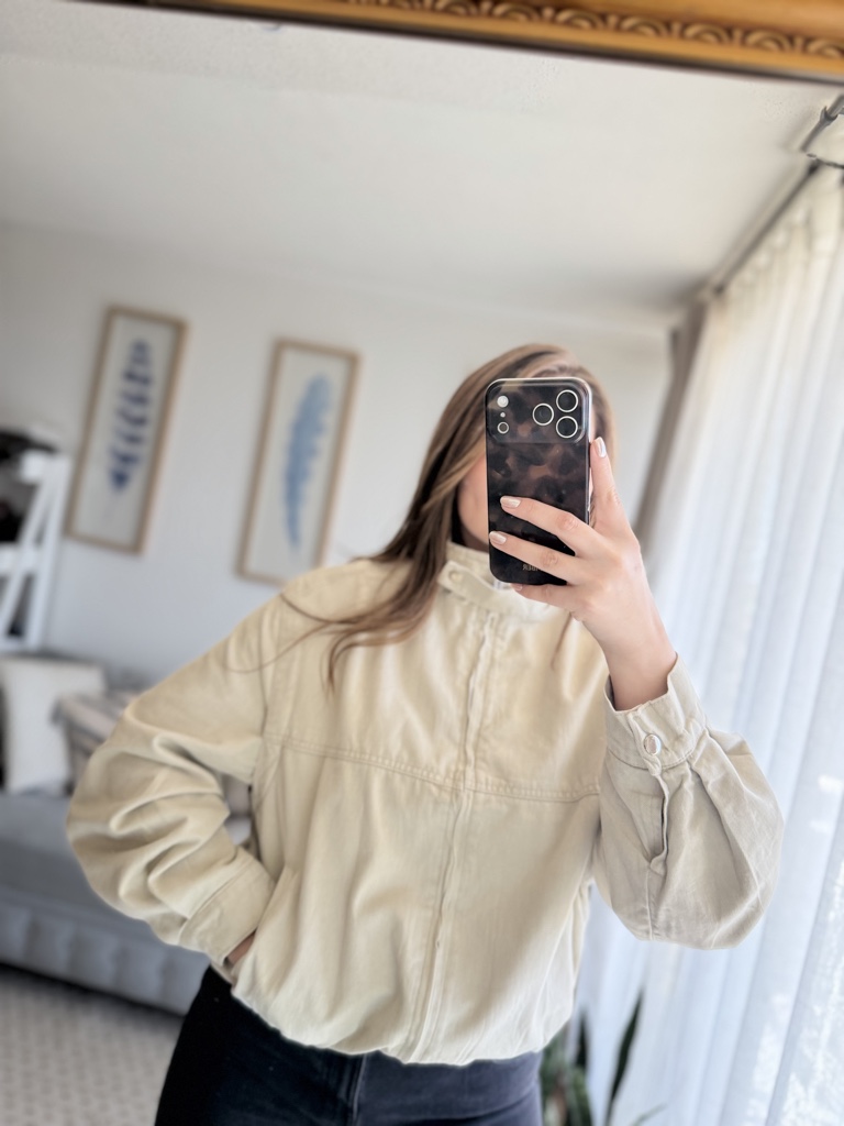 Chaqueta Bomber  beige
