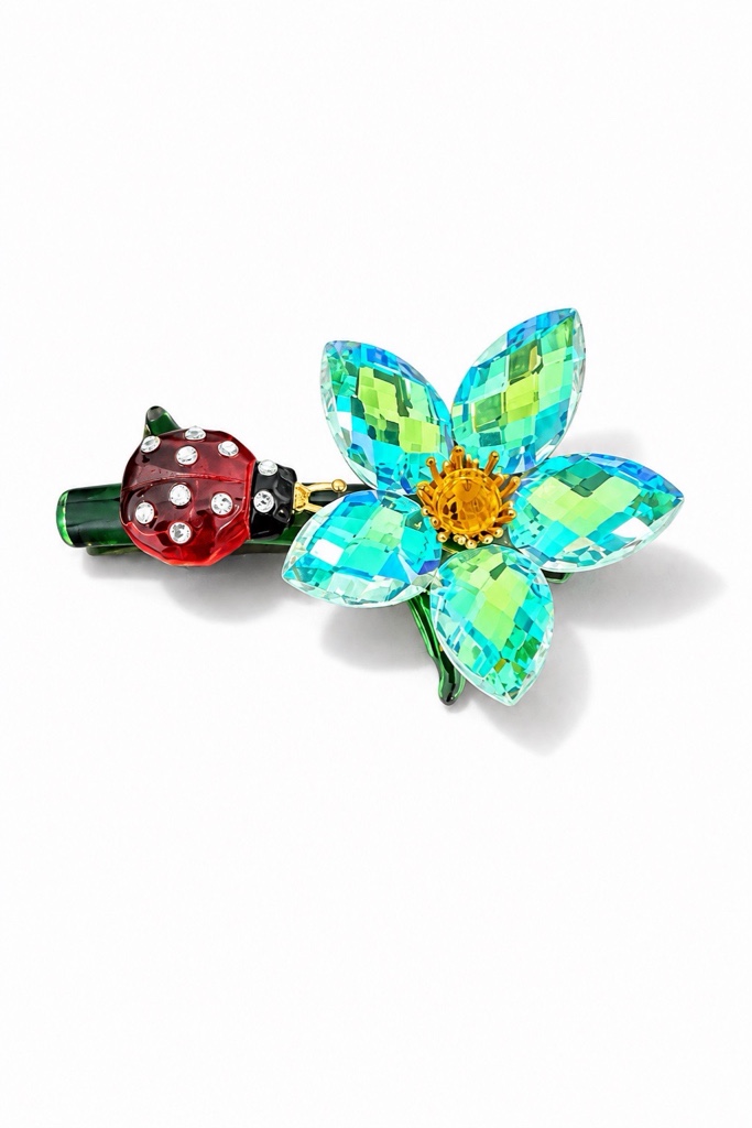 Broche flor cristal