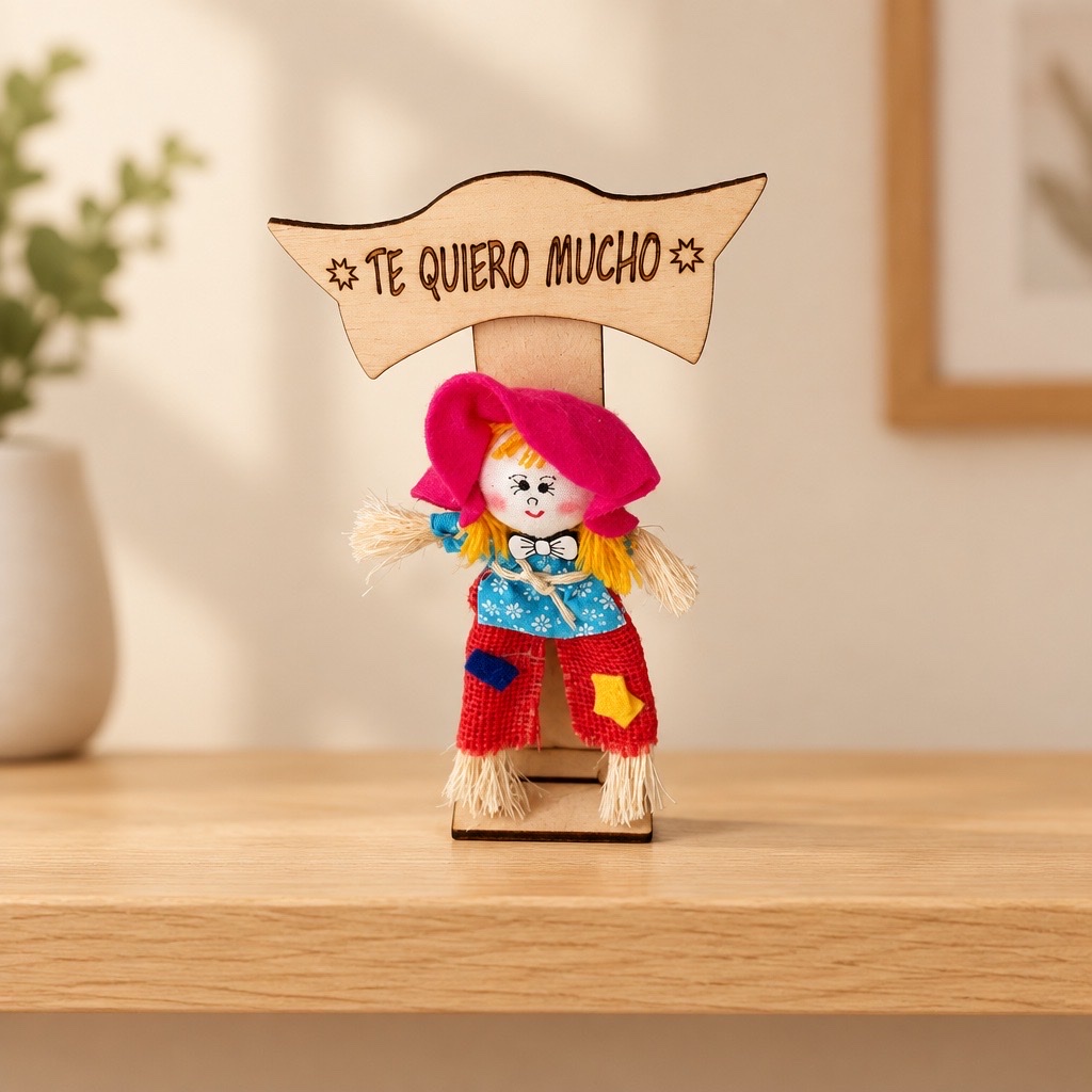 Muñeca decorativa rosa