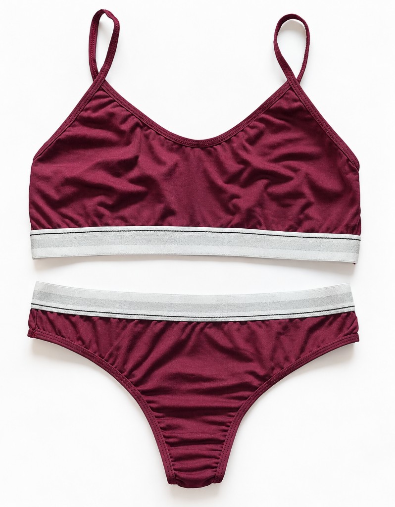 Conjunto Top + Calcinha Fem. Adulto - GG (bordô) - REF. 09