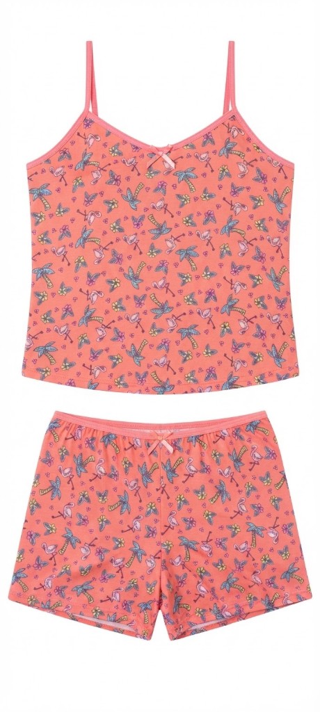 Pijama Babydoll Premium Fem. - P (flamingo) - REF. 01