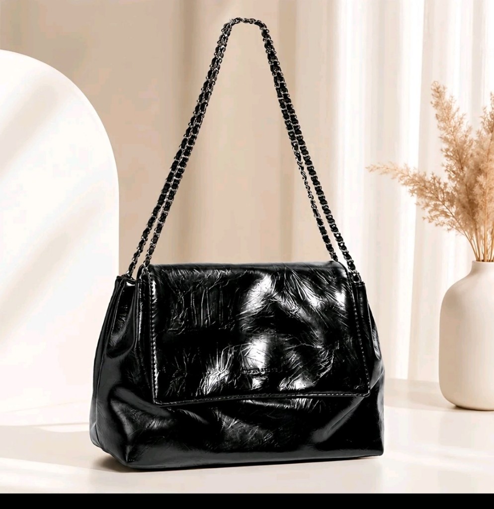 Bolsa Luxo Mulheres PU Alta Capacidade Ombro em corrente  bolsa transversal