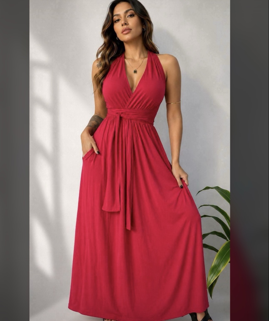 Vestido largo de modal