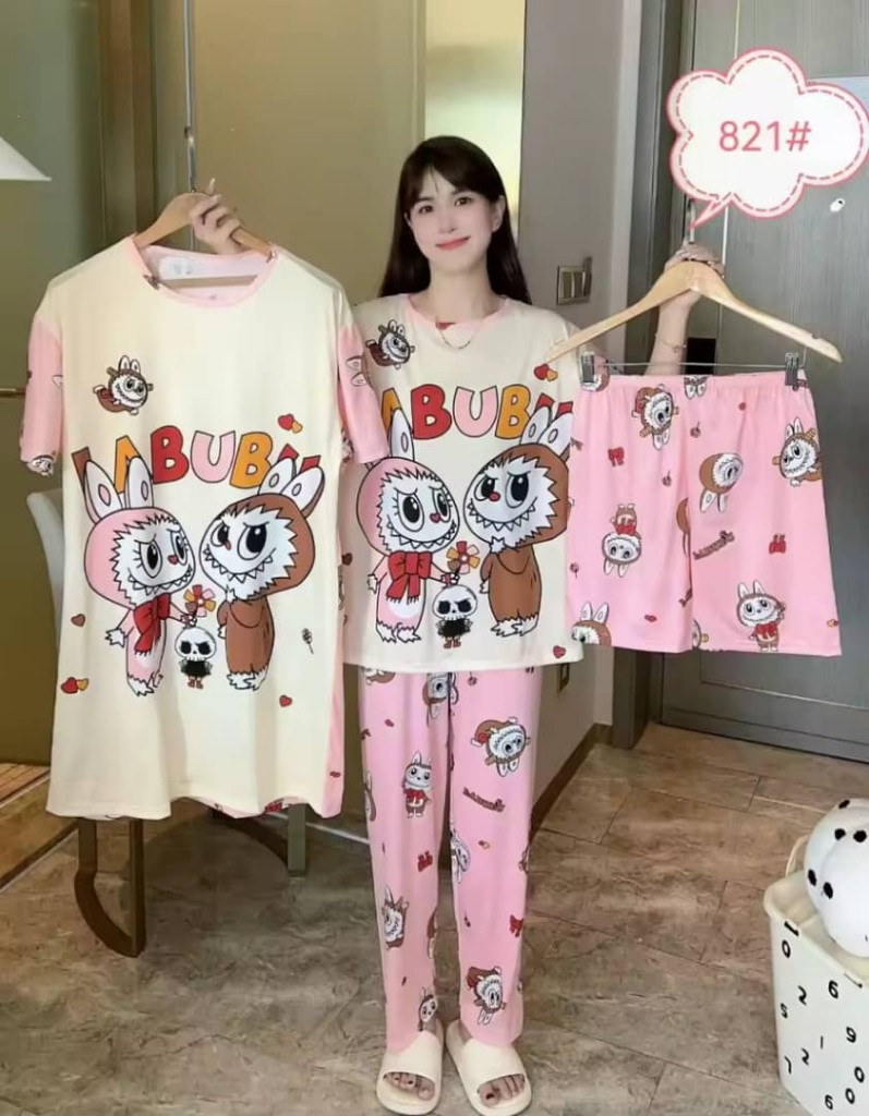 Pijama Bubba rosado 4 piezas