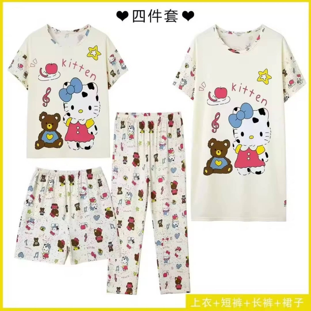 Conjunto Kitty blanco 4 piezas