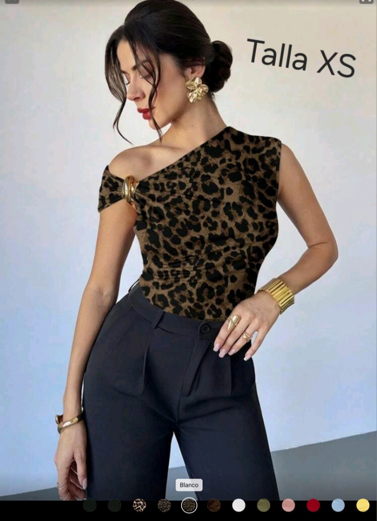 Blusa con estampado de leopardo
