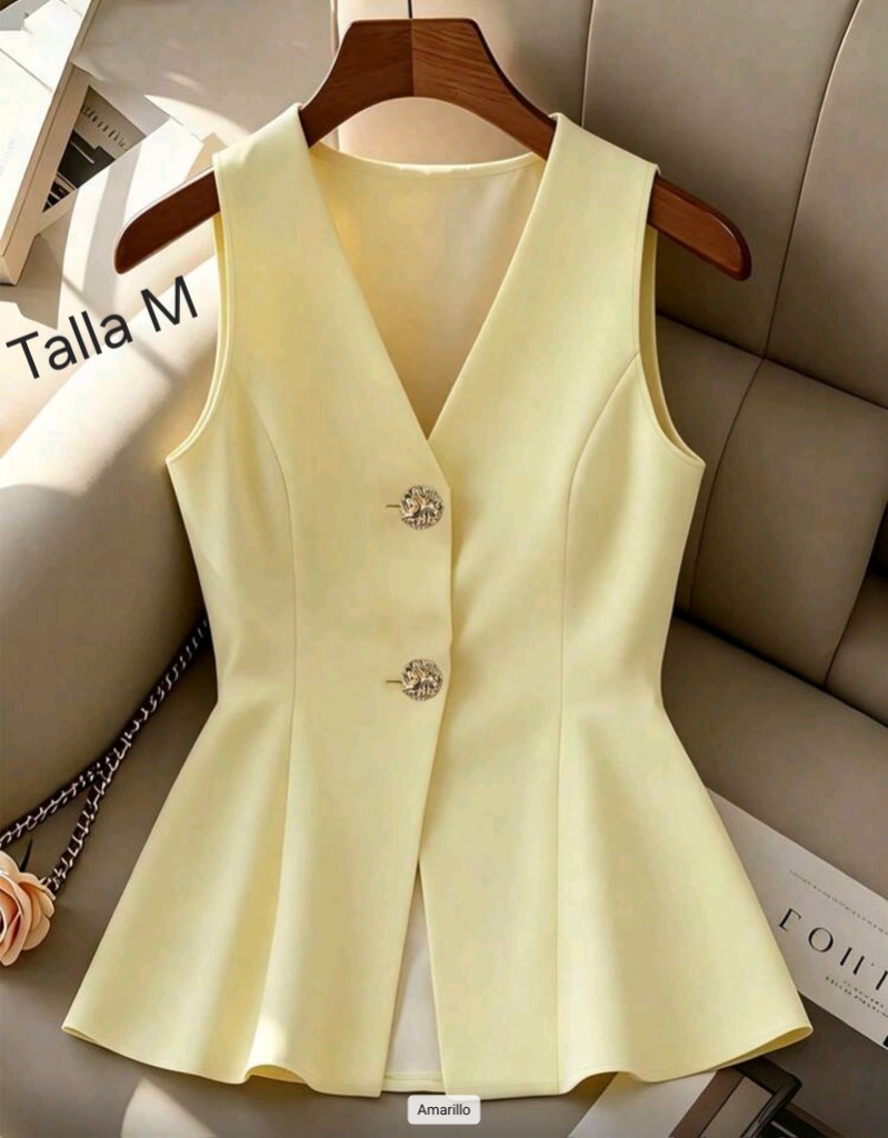 Chaleco casual de mujer con cuello V