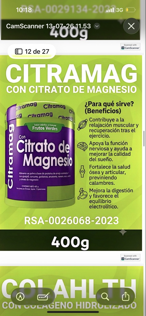 Citramag citrato de magnesio 400g